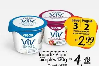 Giassi Supermercados Iogurte Vigor Simples 130g oferta