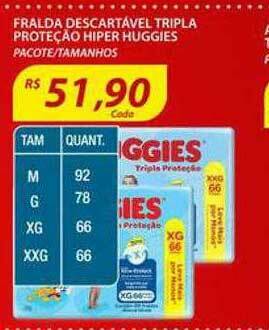 Assaí Atacadista Fralda Descartável Tripla Proteção Hiper Huggies oferta
