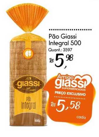 Giassi Supermercados Pão Giassi Integral oferta