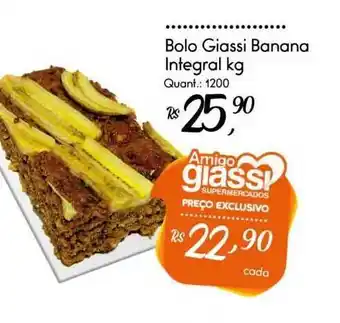 Bolo Giassi Banana Integral 1kg