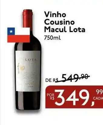 Perini Vinho Cousino Macul Lota 750ml oferta
