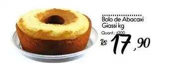 Giassi Supermercados Bolo De Abacaxi Giassi 1kg oferta