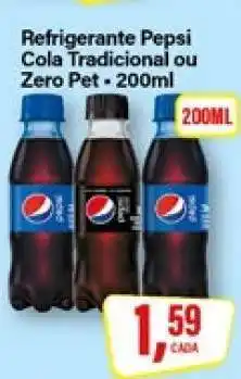 Rede Supermarket Refrigerante Pepsi Cola Tradicional ou Zero Pet - 200ml oferta