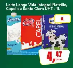 Rede Supermarket Leite Longa Vida Integral Natville, Capel ou Santa Clara UHT oferta