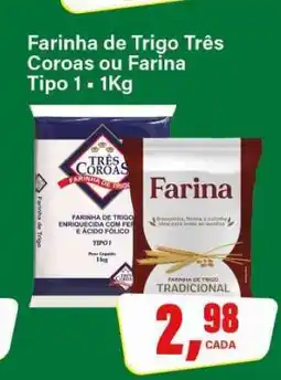 Rede Supermarket Farinha de Trigo Três Coroas ou Farina Tipo 1 oferta