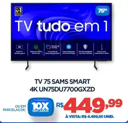 DB Supermercados Tv 75 sams smart 4K UN75DU7700GXZD oferta