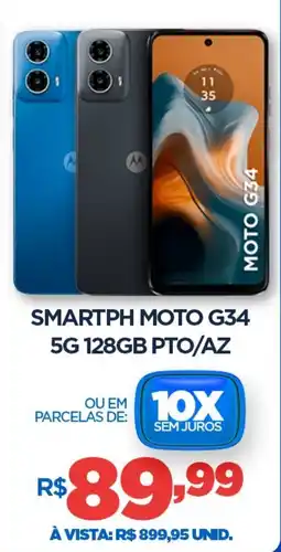 DB Supermercados Smartph moto g34 5g 128gb pto/az oferta