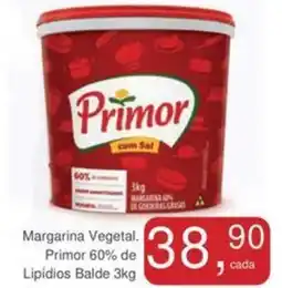 Mineirão Atacarejo Margarina Vegetal. Primor 60% de Lipídios Balde oferta