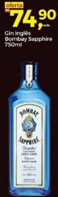 Frangolândia Gin Ingles Bombay Sapphire 750ml oferta