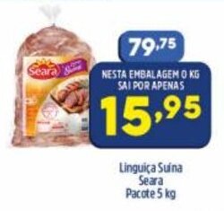 Arena Atacado Linguica Suina Seara pacote 5kg oferta