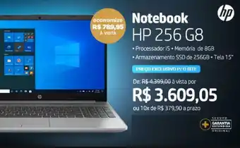 Kalunga Notebook HP 256 G8 oferta