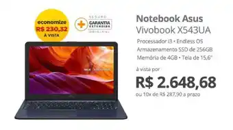 Kalunga Notebook Asus Vivobook X543UA oferta