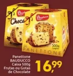 Supermercados Nori Panettone Bauducco caixa 500g Frutas ou Gotas de Chocolate oferta