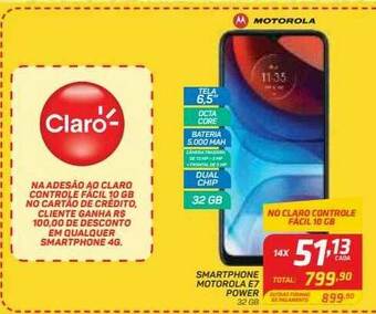 GBarbosa Smartphone Motorola E7 Power oferta