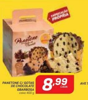 GBarbosa Panetone c/ gotas de chocolate gbarbosa 400g oferta