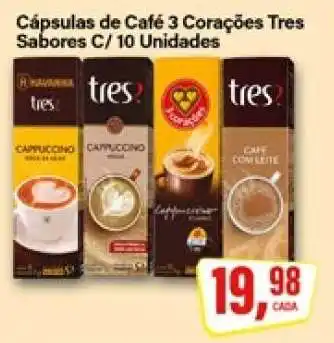 Rede Supermarket Cápsulas de Café 3 Corações Tres Sabores C/ 10 Unidades oferta