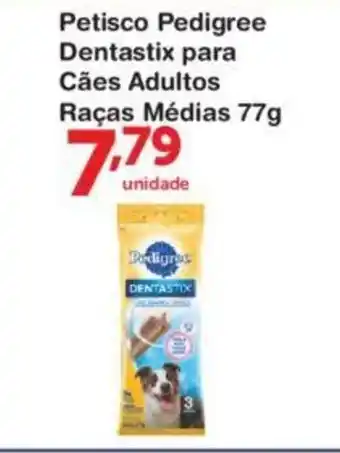 Petisco Pedigree Dentastix para Caes Adultos Racas Medias 77g