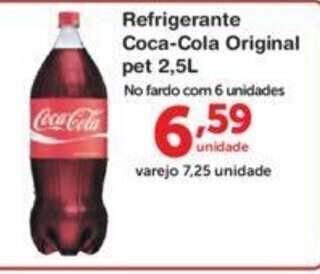 Roldão Refrigerante Coca Cola Original pet 2.5L oferta