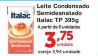 Roldão Leite Condensado Semidesnatado Italac 395g oferta