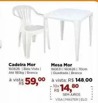 Lojas TaQi Cadeira Mor 160626 Mesa Mor oferta