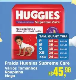 Supermercados Mateus Fralda Huggies Supreme Care oferta