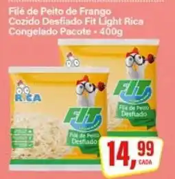 Rede Supermarket Filé de Peito de Frango Cozido Desfiado Fit Light Rica Congelado Pacote - 400g oferta