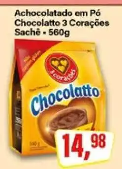 Rede Supermarket Achocolatado em Pó Chocolatto 3 Corações Sachê oferta