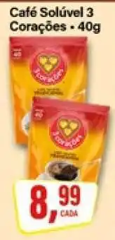 Rede Supermarket Café Solúvel 3 Corações - 40g oferta