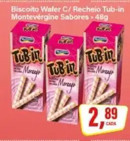 Rede Supermarket Biscoito Wafer C/ Recheio Tub-in Montevérgine Sabores oferta