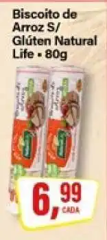 Rede Supermarket Biscoito de Arroz S/ Glúten Natural Life oferta