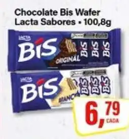 Rede Supermarket Chocolate Bis Wafer Lacta Sabores oferta