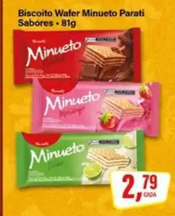 Rede Supermarket Biscoito Wafer Minueto Parati Sabores oferta