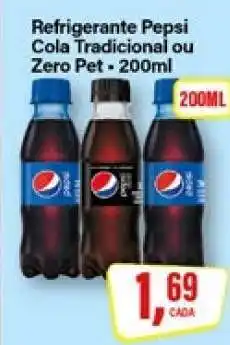 Rede Supermarket Refrigerante Pepsi Cola Tradicional ou Zero Pet - 200ml oferta