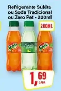 Rede Supermarket Refrigerante Sukita ou Soda Tradicional ou Zero Pet - 200ml oferta