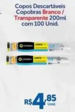 Copos Descartáveis Copobras Branco/ Transparente 2