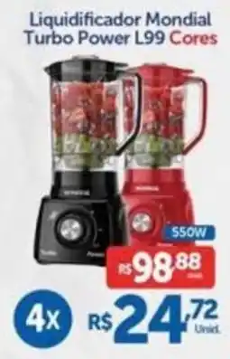 Atakarejo Liquidificador Mondial Turbo Power L99 Cores oferta