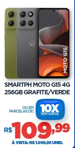 DB Supermercados Smartph moto g15 4g 256gb grafite/verde oferta