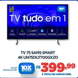 DB Supermercados Tv 75 sams smart 4K UN75DU7700GXZD oferta