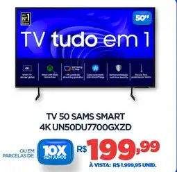 DB Supermercados Tv 50 sams smart 4K UN50DU7700GXZD oferta