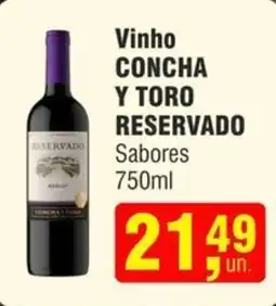 Higa Atacado Vinho CONCHA Y TORO RESERVADO Sabores oferta