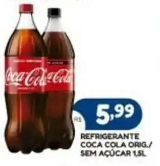 Bramil Supermercados Refrigerante Coca Cola Orig/ Sem Acucar 1.5L oferta