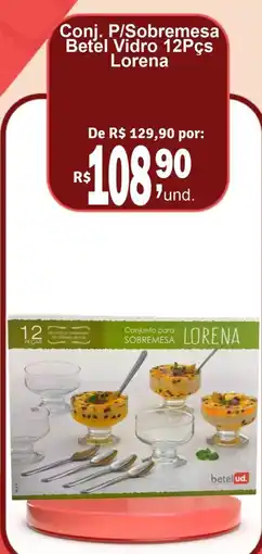 Conj. P/Sobremesa Betel Vidro