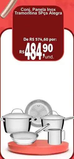 Conj. Panela Inox Tramontina 5Pcs Alegra