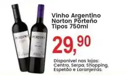 Federzoni Supermercados Vinho Argentino Norton Porteño Tipos oferta