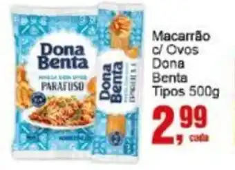 Negreiros Macarrão c/ Ovos Dona Benta Tipos oferta