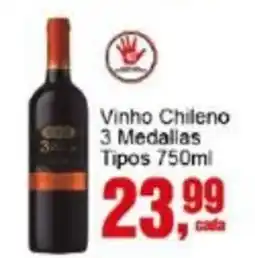 Negreiros Vinho Chileno 3 Medallas Tipos oferta