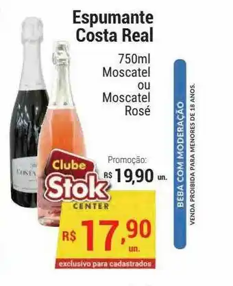Stok Center Espumante Costa Real Moscatel Ou Moscatel Rosé oferta