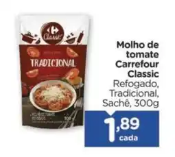 Carrefour Molho de tomate Carrefour Classic Refogado, Tradicional, Sachê, oferta