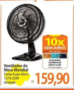 Atacadão Ventilador de Mesa Mondial oferta