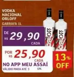 Assaí Atacadista Vodka Nacional Orloff Garrafa 1L oferta